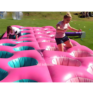 Tapis d'obstacle parcours de sport jeu d'obstacle de course gonflable Ultimate Knockout Tyre Run jeu de compétition gonflable à vendre - Product Image 1