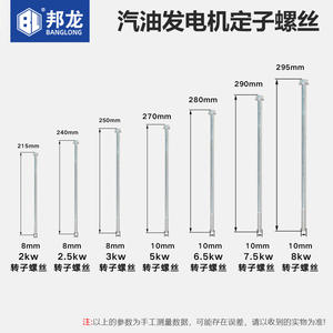 Piezas de Repuesto para Generador de Gasolina de Acero: Alternador para 2/3 kW, 6/7.5/8 kW, Tornillos de Rotor y Estator, Pernos Centrales del Motor - Product Image 5
