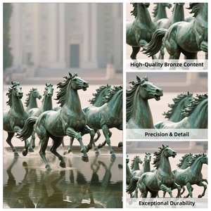 Escultura <span class=keywords><strong>de</strong></span> Bronce Personalizada <span class=keywords><strong>de</strong></span> Gran Tamaño, Arte Moderno, Decoración <span class=keywords><strong>de</strong></span> <span class=keywords><strong>Jardín</strong></span>, Parque Famoso, Grupo <span class=keywords><strong>de</strong></span> Caballos Corriendo al Aire Libre - Product Image 4