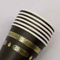 Mini tasse en papier de 110 ml en feuille d'or noire 4 oz Umrah Kaaba Zamzam Cup