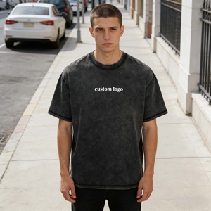 T-shirt pour homme en coton 100% à manches courtes, coupe classique, style streetwear, respirant, avec impression sérigraphiée effet délavé à l'acide et motif lettres. - Product Image 4