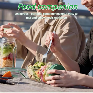 Wholesale Portable <b>Plastic</b> Salad All in One Container Leak Proof Reusable Keep Fresh Bowl - Product Image 5