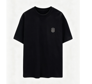 T-shirt décontracté pour homme en coton à col rond et manches courtes, coupe classique, respirant, couleur unie, avec logo imprimé sur le devant - Product Image 2