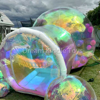 Dôme gonflable irisé coloré en PVC pour jeux et camping, tente bulle d'extérieur 3M/4M/5M avec souffleur