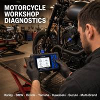 Escáner de Diagnóstico para Motocicletas UDIAG M200, Lector de Códigos OBD2 de Sistema Completo, Herramienta de Escaneo Multimarca para Motos, Reinicio de Ajustes de ABS y Aceleración