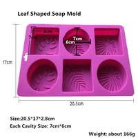 OEM ODM Nouveaux coloris personnalisés Moule en silicone pour savon 6 cavités Moule à savon fait main Motif feuille d'érable Moule à savon en silicone