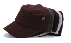 Mũ lưỡi trai nam màu xanh quân đội Mũ nam phiên bản Hàn Quốc của mũ lưỡi trai thông thường Mũ lưỡi trai bằng vải cotton vành phẳng - Product Image 6