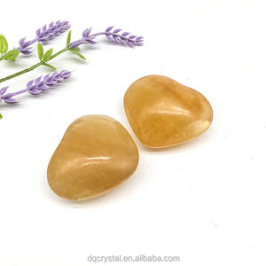 بالجملة قلوب منحوتة كالسيت أصفر كريستال طبيعي قلوب كالسيت برتقالي مصقول قلب كريستال للزينة - Product Image 4