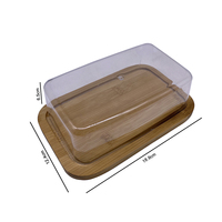 Plateau à beurre en bambou avec couvercle pour comptoir et étagère de porte de réfrigérateur