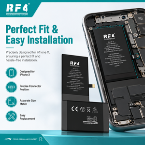 RF4แบตเตอรี่สำรอง Li-ion ความจุสูงสำหรับ <span class=keywords><strong>iPhone</strong></span> x/<span class=keywords><strong>xs</strong></span>/xr/<span class=keywords><strong>xs</strong></span> MAX - Product Image 2
