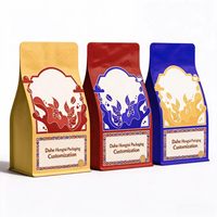 Sac carré en plastique transparent mat recyclable avec impression de logo personnalisée, fermeture éclair supérieure, sachet pour grains de café avec valve
