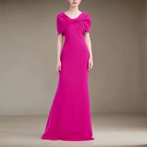 Robe de Soirée Chic et Élégante Française en Lin Uni avec Patchwork, Longue Maxi Décontractée avec Châle, 100% Lin Écologique Respirant, Coupe A-Line pour l'Été - Product Image 3