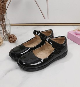Custom Logo Girl Princess Shoes Manufacturer Soft <b>Rubber</b> <b>Matte</b> Leather Casual Kids Black School Shoes - Product Image 5