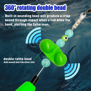 Kit d'appâts flottants avec sonnette, <span class=keywords><strong>flotteur</strong></span> durable en EPS, matériau en mousse EVA, hameçon rond, 24 pouces, pour océan et lac - Product Image 6