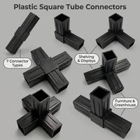 Raccord de tube en plastique à angle droit, traversant, pour les deux extrémités, connecteur intérieur pour tuyau carré, pour cadre de plomberie carré