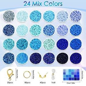 10000 pièces 24 couleurs 3mm petites perles de verre <span class=keywords><strong>Kit</strong></span> Morandi couleur Bracelet faisant adultes enfants bricolage perles bijoux accessoires - Product Image 6