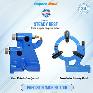 Soporte de piezas de 2 puntos azul para torno, para torneado de ejes largos - Product Image 2