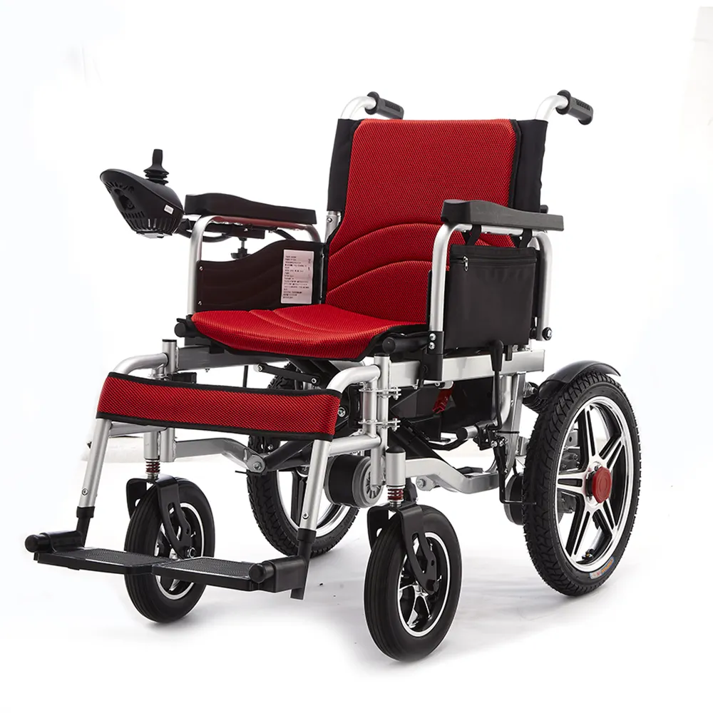 2023 sedia a rotelle elettrica in acciaio di alta qualità e alluminio con molla ammortizzante per disabili