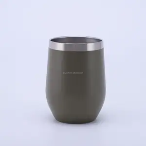 12oz Double Wall Stainless Steel Coffee Mug Egg Shape Tumbler Thermal Cups Wine Tumbler With Custom Logo