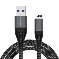 Smartilike XW01 kabel USB mikro Tipe C, kawat ponsel kepang 2,1 A cepat, kabel data untuk iphone 17 SAM S25