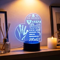 Lámpara Nocturna 3D al por Mayor con Impresión UV, Colorida, para Mamá y Papá, para el Día de San Valentín, Luz LED ABS, Ambiente Romántico para el Dormitorio