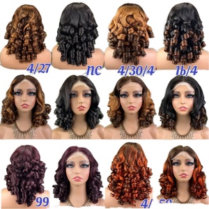 Perruques Humaines Bouclées et Volumineuses à Prix de Gros, Perruque Bob Courte en Cheveux Naturels, Perruque Frontale en Dentelle 5*5, Densité 250%, Livraison Rapide - Product Image 1