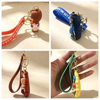 Porte-clés en caoutchouc souple PVC 3D de style dessin animé, figurine de saint catholique, Vierge Marie, Jésus, accessoires de porte-clés, porte-clés Jésus
