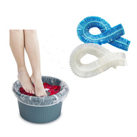 Protège-pieds jetables de haute qualité pour pédicure, durables, en PE, imperméables, écologiques, élastiques, transparents et allongés pour le soin des pieds