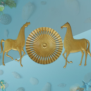 Ensemble d'accessoires de peinture décorative Hongzun : Feuilles de Ginkgo, feuilles de coquille de tortue, hippocampe, grande assiette ronde en MDF, moderne et simple - Product Image 2