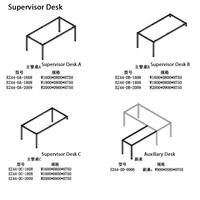 Bureau ergonomique moderne pour employés avec éclairage LED intégré, assemblage facile, en bois écologique, améliore la concentration via la table EZ-44