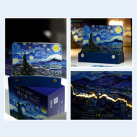 Bloc-notes 3D LED détachable personnalisé Van Gogh Nuit étoilée – Cadeau de papeterie à prix réduit