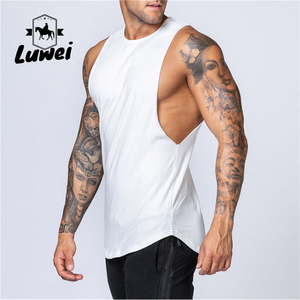 Camiseta OEM con logotipo personalizable, camiseta sin mangas recortada hueca para hombre, camiseta de entrenamiento para gimnasio, culturismo, camiseta sin mangas para gimnasio - Product Image 1