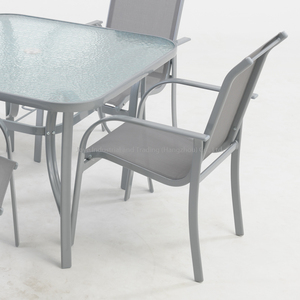 Leisure Modern <b>Aluminum</b> Frame Outdoor Dining <b>Table</b> and Chairs Set for Hotel Park & Villa Use - Product Image 4
