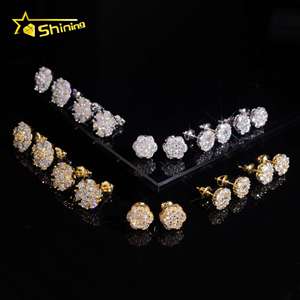 USA Warehouse Local Shipping Flower Cluster Screw <strong>Back</strong> Stud <strong>Earring</strong> S925 Gold Plated Pass Diamond Test Moissanite <strong>Earring</strong> - Product Image 3