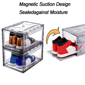 Classic Transparent <b>Stackable</b> Magnetic Side Opening Large <b>Storage</b> Box Thickened <b>Container</b> for Shoes Toys Side Opening - Product Image 6