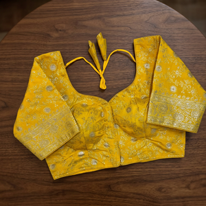 Blouse indienne de boutique traditionnelle, élégante, en soie pure, pour mariage, soirée, dernière collection, exclusive, de créateur, haut de gamme, prête à porter - Product Image 2