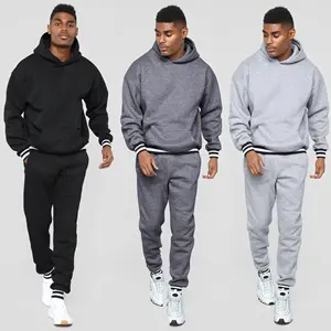 Custom Pullover High Quality Blank Sweat Suits Men Sweat With Pocket Tracksuits Set Blank Jogging Suits Men sweatsuit