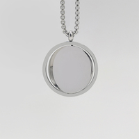 Collier avec pendentif personnalisé en acier inoxydable 316L, texte personnalisé, logo gravable, disque or, noir, argent, chaîne, bijoux OEM