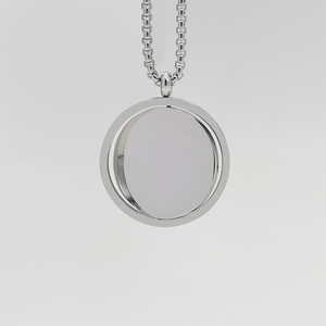 Collier avec pendentif personnalisé en acier inoxydable 316L, texte personnalisé, logo gravable, disque or, noir, argent, chaîne, bijoux OEM - Product Image 5