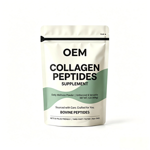 Poudre de peptides de collagène OEM ODM HACCP ISO22000 454g 12g par portion Hydrolysée de bovins nourris à l'herbe Sans saveur - Product Image 1