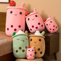 Peluche personnalisée mignonne Thé au lait Kawaii Boba, Peluche Tasse de Bubble Tea, Décoration de chambre, Vente en gros, OEM personnalisé