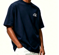Kaos Oblong 260GSM Heavyweight Drop Shoulder 100% Katun, Fit Longgar, Lengan Pendek, Polos untuk Sablon Custom Grosir