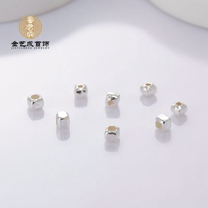 Jinyacheng đồ trang sức bạc S925 tinh khiết nhỏ vuông hạt DIY đính cườm dây Vòng đeo tay vòng cổ đường chuỗi mảnh - Product Image 4