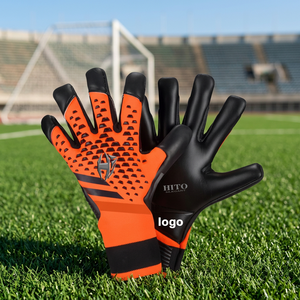 Professional Soccer Goalkeeper <b>Gloves</b> Front Palm 4mm German Latex Medius Cut And Backhand Silicon InjectThumb Wrap - Product Image 3