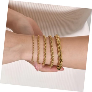 Jxx Joyería de Moda al por Mayor, Pulsera de Cadena Gruesa de Acero Inoxidable para Mujer, 2/3/4/5/8mm, Pulseras y Brazaletes de Moda con Dijes - Product Image 1