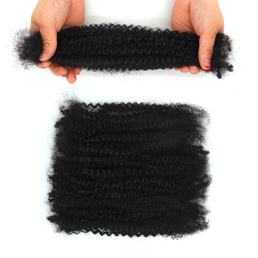 KAMA High Quality 50g 4C Afro Kinky Curly Bulk Human Hair Extensions Remy Hair in 8- 28 Inches Stretched Length for Women Braids Detail Section 6