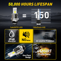 Ampoules de phare LED AUXITO D4S, lumière blanche 6500K, remplacement direct des ampoules HID, double 1:1, ampoules de phare HID