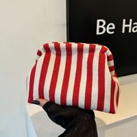 Nouveau Portable grande capacité rayé nuage couleur toile Clip sac fourre-tout haute qualité toile rayé pochette sac à main pour les femmes de luxe