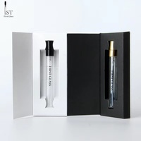 Boîte cadeau parfum pliable en carton 3ml 5ml 10ml, emballage papier avec flacon vaporisateur de parfum, impression de logo personnalisée, vente en gros