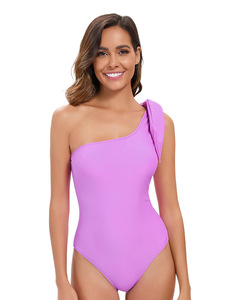 Maillot de bain de fitness une pièce élégant pour femmes européennes américaines motif solide imprimé découpé conception arrière sexy écologique - Product Image 2
